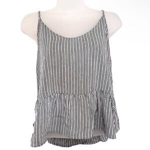 Hollister Striped Peplum Babydoll Spaghetti StrapTank